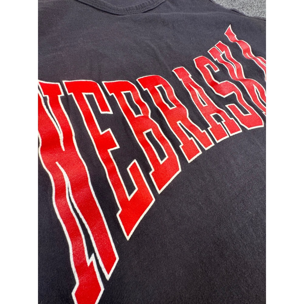 Vintage Artex Nebraska Huskers Tank Top Black Red Cotton Made in USA Large - Picture 4 of 6